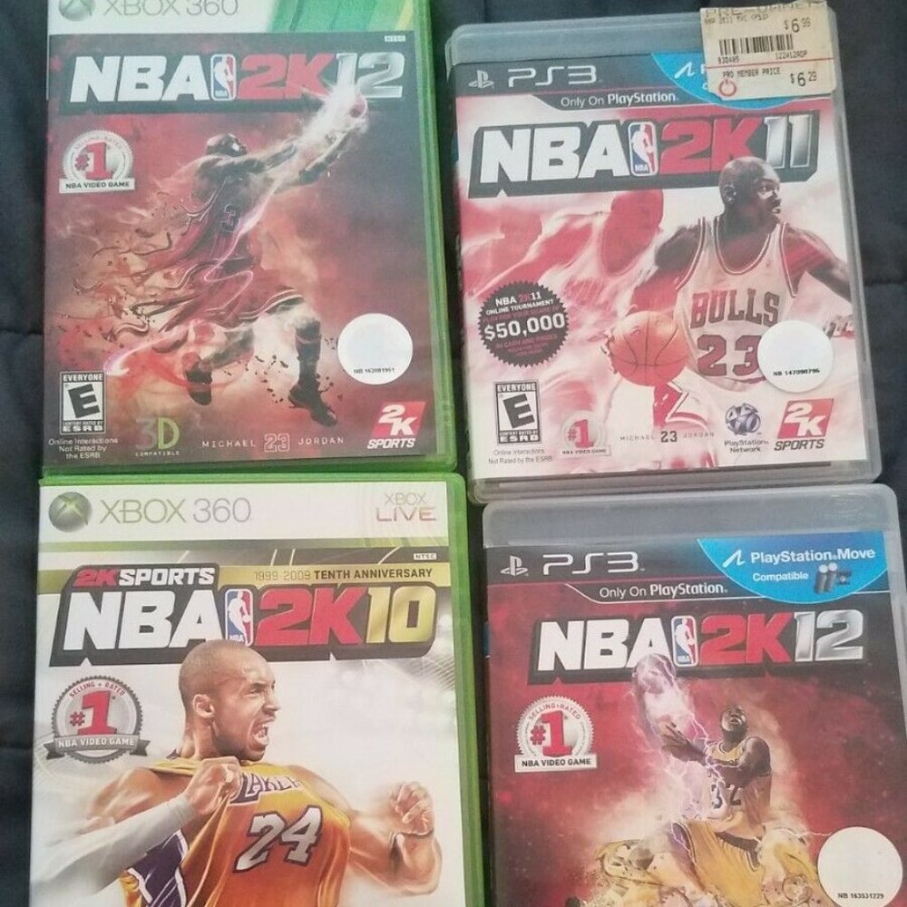 NBA2K LOT OF 4 Games XBOX PS3 Kobe Michael Jordan